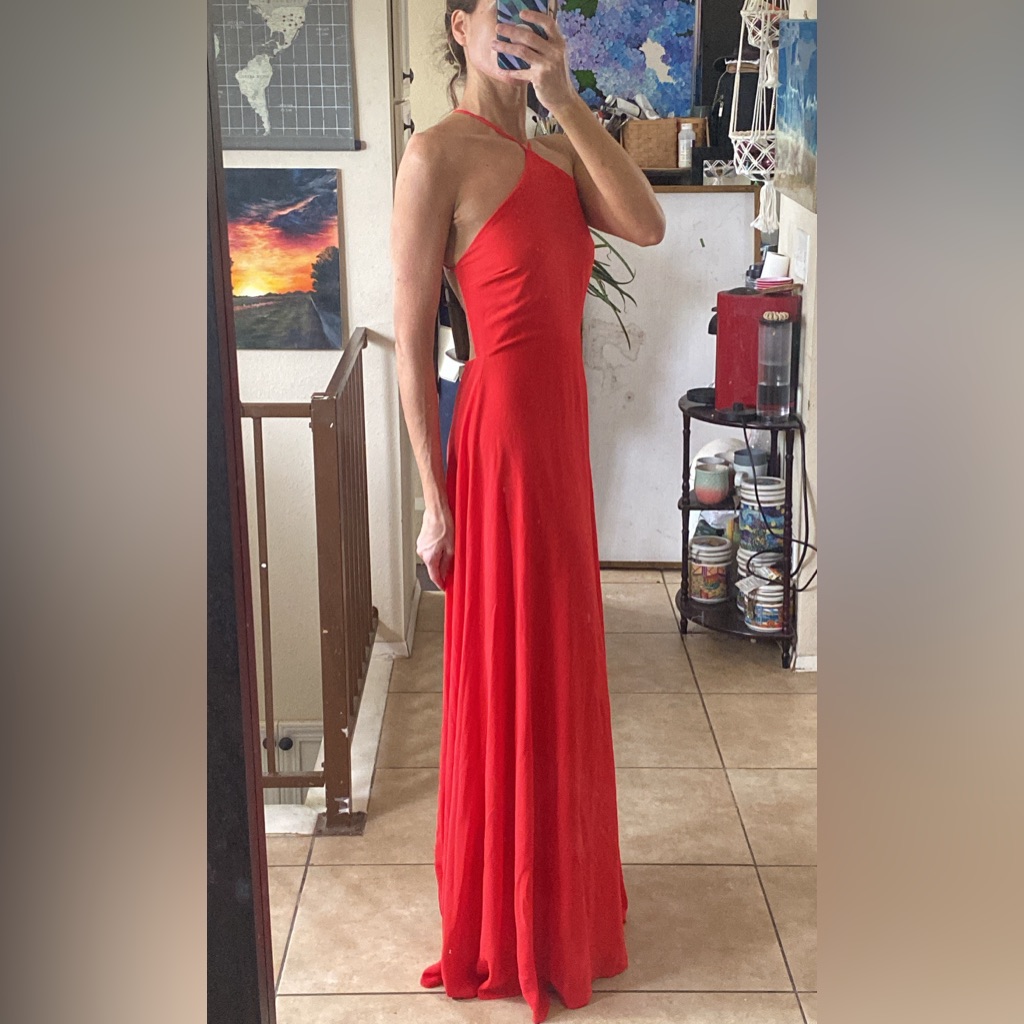 Red Backless Maxi